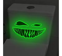 Autocollant mural pour salle de bain avec sourire luisant lumière verte