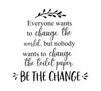 Autocollant mural pour salle de bain moderne Changer le papier toilette Bain WC Citation inspirante Salle de bain Maison-S-54x56cm-Black