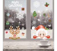 Autocollant Mural Réutilisable Pourr Fenêtre De Joyeux Noël, Papier Peint Autocollant De Père Noël, Cerf, Flocon De Neige, La Reine Des Neiges, Bricolage, Pour La Maison