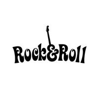 Autocollant mural Rock n Roll Rock Autocollant de guitare Autocollant mural musical en vinyle Articles ménagers-S-29x57cm-Black