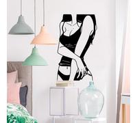Autocollant mural romantique en vinyle amovible pour salon 42 x 69 cm