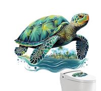 Autocollant Mural Salle de Bain - Autocollant Tortue De Mer | Autocollant Mural De Dessin Animé | Décoration De Amovible Multifonctionnel Pour Porte De Réfrigérateur De Toilette Sous L'eau