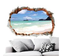 Autocollant Mural Scène De Plage,Stickers Muraux De Plage | d’écran de bâton de fenêtre de mer | Papier peint adhésif paysage pour fenêtre, décoration murale avec vue sur, sparadrap muraux pour salle