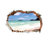 Autocollant Mural Scène De Plage,Stickers Muraux De Plage, d’écran de bâton de paysage, Papier peint adhésif paysage pour fenêtre, décoration murale avec vue sur, sparadrap muraux pour salle de jeux