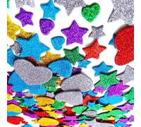 Autocollant mural scintillant en forme de cœur et étoile pour loisirs créatifs, scrapbooking, anniversaire, Noël, récompenses pour enfants