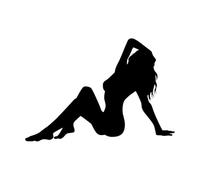 Autocollant mural sexy femme nue pour chambre à coucher, bande de fille chaude, autocollant mural en vinyle, décoration de salle de bain, salon de beauté-S-28x42cm-Black