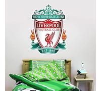Autocollant mural sur le thème du Liverpool FC - Autocollant mural avec écusson de football + ensemble de décalcomanies LFC (60cm de hauteur x 40cm de largeur)