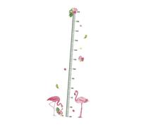 Autocollant Mural Toise Flamant Rose Garçon et Filles en Pvc Vert