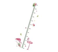 Autocollant Mural Toise Flamant Rose pour Garçon et Filles, Pvc Vert