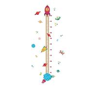 Autocollant Mural Toise Garçon et Filles Planète, Repositionnable en PVC | Marque les Progrès de Taille, sans Résidu ni Dommage, pour Murs Intérieurs et Salle de Jeu