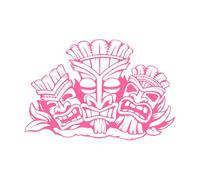 Autocollant mural totem hawaïen Aloha Hawaii Tiki Bar plage hôtel fenêtre décalcomanie vinyle chambre d'enfant chambre d'enfant intérieur Art décor petit - 28x42 cm