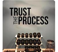 Autocollant mural Trust The Process Sticker mural pour bureau, salle de classe, noir, 85 cm de large x 37 cm de haut