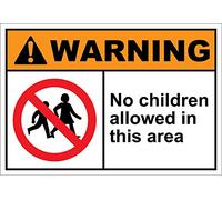 Autocollant « No Children Allowed in This Area Warning OSHA ANSI » - 17,8 x 12,7 cm