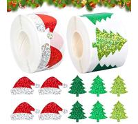 Autocollant Noel, 1000Pcs Stickers Noel pailletés, Gommettes Autocollantes, Gommettes Noel,Autocollants Décoratifs pour Scrapbooking Noël Décoration Cartes Cadeau,Christmas Decorations,Cadeaux Noel
