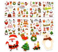 Autocollant Noel, 16 Feuilles Stickers Noel, 200+Modèle, Gommettes De Noël Pour Cartes De Noël Diy, Albums Photo, Cadeaux, Sacs En Papier, Enveloppes, Gommettes Autocollantes