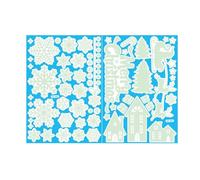 Autocollant Noël Fenetre, Lumineux Stickers Muraux de Noël, Amovibles Reutilisable PVC Autocollants Statiques Noël, Flocons de Neige Cloches de Noël Phosphorescentes Stickers Noël pour Fenêtres, Mur