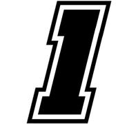 Autocollant numéro de course pour Moto "1" Race Moto GP, noir, 10 x 7 cm