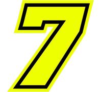 Autocollant numéro de course pour Moto "7" Race Moto GP, Jaune Fluo, 10 x 9,5 cm