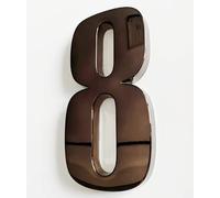 Autocollant numéro de maison n° 8 noir de 20,3 cm pour sol, cour, portail, rue, bureau, panneau d'adresse, projet de décoration, métal brillant.