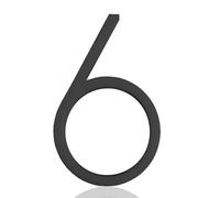 Autocollant Numéros Maison Autoadhésif 5 Pouces, Numéro Porte Moderne en Acrylique 127mm, Signalisation d'Adresse en Argent/Blanc/Noir pour Boîte aux Lettres, Décoration Murale d'Appartement(Black 6)