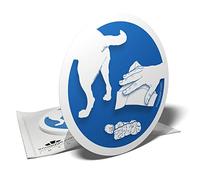 Autocollant Obligation de ramasser les cacas et crottes de chien - Interdit de laisser les déjections - 10 stickers ronds - 9,5cm