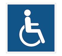 Autocollant Obligation Mandatory NF ISO7010 - Sticker Adhésif Signalétique Carré Laminé Plastifié Résistant à l'eau et aux UV - Toilettes pour Personne Handicapée - 25x25 cm