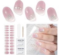 Autocollant Ongle Gel - 22pcs Vernis Autocollant Ongles Gel Nail Stickers Auto-Adhésifs Ongles En Gel 100% Durci Art Qualité Salon Longue Durée Pour Femmes Filles Nail (Style5)