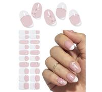 Autocollant Ongle Gel UV, French Leaf 20pcs Ongles en Gel Semi durcis pour Nail Art DIY