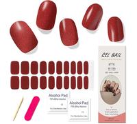 Autocollant Ongle Gel Uv Semi Durci, 20pcs Paillettes Auto-Adhésifs Autocollant French Manucure, Durable Gel Pad Ongles Vernis Autocollant Pour Femme & Fille Nail Art - Le Baiser De Rubis