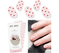 Autocollant Ongles Gel Uv Coeur Rouge Saint Valentin Gel Nail Stickers Semi-Durci Stickers Ongle Gel Deco Ongle Nail Art Design Manucure
