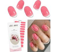 Autocollant Ongles Gel Uv Orange Rose Gel Nail Stickers Semi-Durci Stickers Ongle Gel Deco Ongle Nail Art Design Manucure