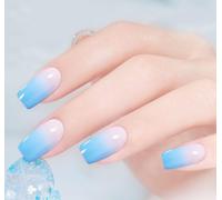 Autocollant Ongles Gel Uv Rose Crème Bleu Gel Nail Stickers Semi-Durci Stickers Ongle Gel Deco Ongle Nail Art Design Manucure