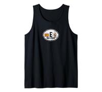 Autocollant ovale Espagne avec drapeau et blason imprimé vieilli Débardeur