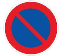 Autocollant Panneau de Sécurité Rigide et Rond - Sticker Adhésif Signalétique Laminé Plastifié Résistant à l'eau et aux UV - Stationnement Interdit 2 - Diamètre 24cm