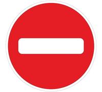 Autocollant Panneau de Sécurité Rigide et Rond - Sticker Adhésif Signalétique Laminé Plastifié Résistant à l'eau et aux UV - Sens Interdit - Diamètre 24cm