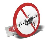 Autocollant panneau de signalisation - Utilisation de drone interdit - Vol non autorisé - 3 stickers - 14,8cm