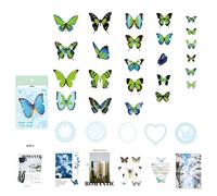Autocollant papillon résistant aux déchirures - Décoration lumineuse - Convient pour les agendas, les albums, les cadeaux, les fournitures de fête, les projets de papeterie, autocollant mural lumineux