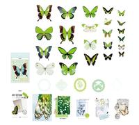 Autocollant papillon résistant aux déchirures - Décoration lumineuse - Convient pour les agendas, les albums, les cadeaux, les fournitures de fête, les projets de papeterie, autocollant mural lumineux