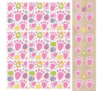 Autocollant Pâques, 9 Sheets Easter Decoration Stickers, Autocollant Lapin de Pâques, Easter Bunny Sticker, Self-Adhesive, con Empreinte Lapin et Egg, pour Fenêtres, Escaliers, Sols (A)