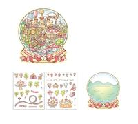 Autocollant paradisiaque en cristal pour enfants 125 x 150 mm avec motifs de maison de forçage secrète et support en papier durable Motif scène de dessin animé