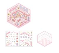 Autocollant paradisiaque en cristal pour enfants 125 x 150 mm avec motifs de maison de forçage secrète et support en papier durable Motif scène de dessin animé