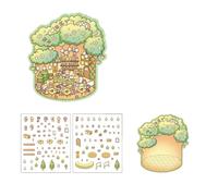 Autocollant paradisiaque en cristal pour enfants 125 x 150 mm avec motifs de maison de forçage secrète et support en papier durable Motif scène de dessin animé