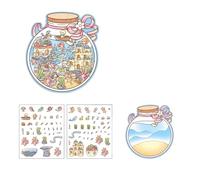 Autocollant paradisiaque en cristal pour enfants 125 x 150 mm avec motifs de maison de forçage secrète et support en papier durable Motif scène de dessin animé