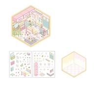 Autocollant paradisiaque en cristal pour enfants 125 x 150 mm avec motifs de maison de forçage secrète et support en papier durable Motif scène de dessin animé