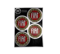 Autocollant pare-chaîne pour Fiat Rouge Vintage Officiel 4 Logos 48 mm, 95 x 130 mm