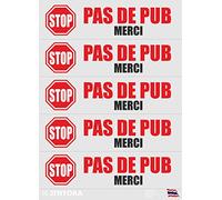 Autocollant PAS DE PUB - 1x5 pièces - gris - 70x20 mm laptop voiture moto boite