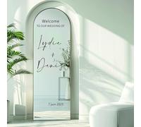 Autocollant Personnalisé «Bienvenue À Notre Mariage» for Miroir | Autocollant Personnalisé for Pancarte De Mariage | Décoration Élégante en Vinyle for Réception Ou Cérémonie