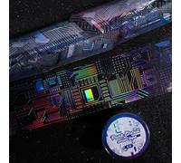 Autocollant PET transparent avec bande à thème Punk, pour décorations créatives de carnet de notes et de projets artisanaux, autocollant de Circuit Punk