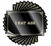 Autocollant - Petit pare-chocs I Eat Ass for Coffee Best (8 x 12 cm)