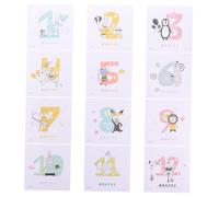 Autocollant Photo Bébé Mois, 1 Set Animaux, Papier, Souvenir | 1 à 12 Mois, Motif Créatif et Adorable, Accessoire Photo, Idée Présent Baby Shower, pour Bébé et Garçon et Filles
